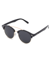 Intellilens | Branded Latest and Stylish Sunglasses | 100% UV Protected | Light Weight, Durable, Premium Looks | Men & Women | Black Lenses | Round | Medium