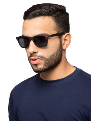 Intellilens | Branded Latest and Stylish Sunglasses | 100% UV Protected | Light Weight, Durable, Premium Looks | Men & Women | Black Lenses | Wayfarer | Medium