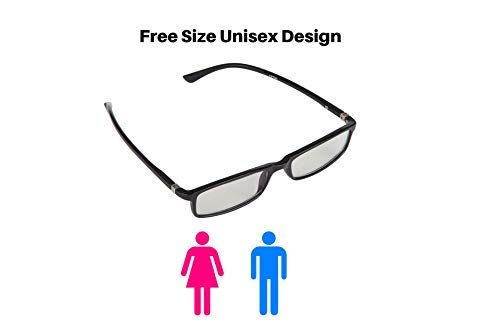Intellilens Nvision Unisex Power Reading Blue Cut Anti Reflection Full Frame Spectacles Glasses For Mobile Laptop Tablet Computer - ( +2.00, Black )