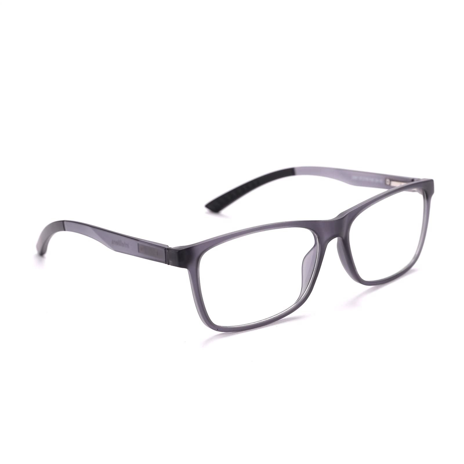 Intellilens Square Blue Cut Computer Glasses for Eye Protection | Zero Power, Anti Glare & Blue Light Filter Glasses | UV Protection Eye Glass for Men & Women (Grey & Black) (54-17-135)