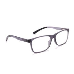 Intellilens | Zero Power Blue Cut Computer Glasses | Anti Glare, Lightweight & Blocks Harmful Rays | UV Protection Specs | For Men & Women | Grey & Black | Square | Medium
