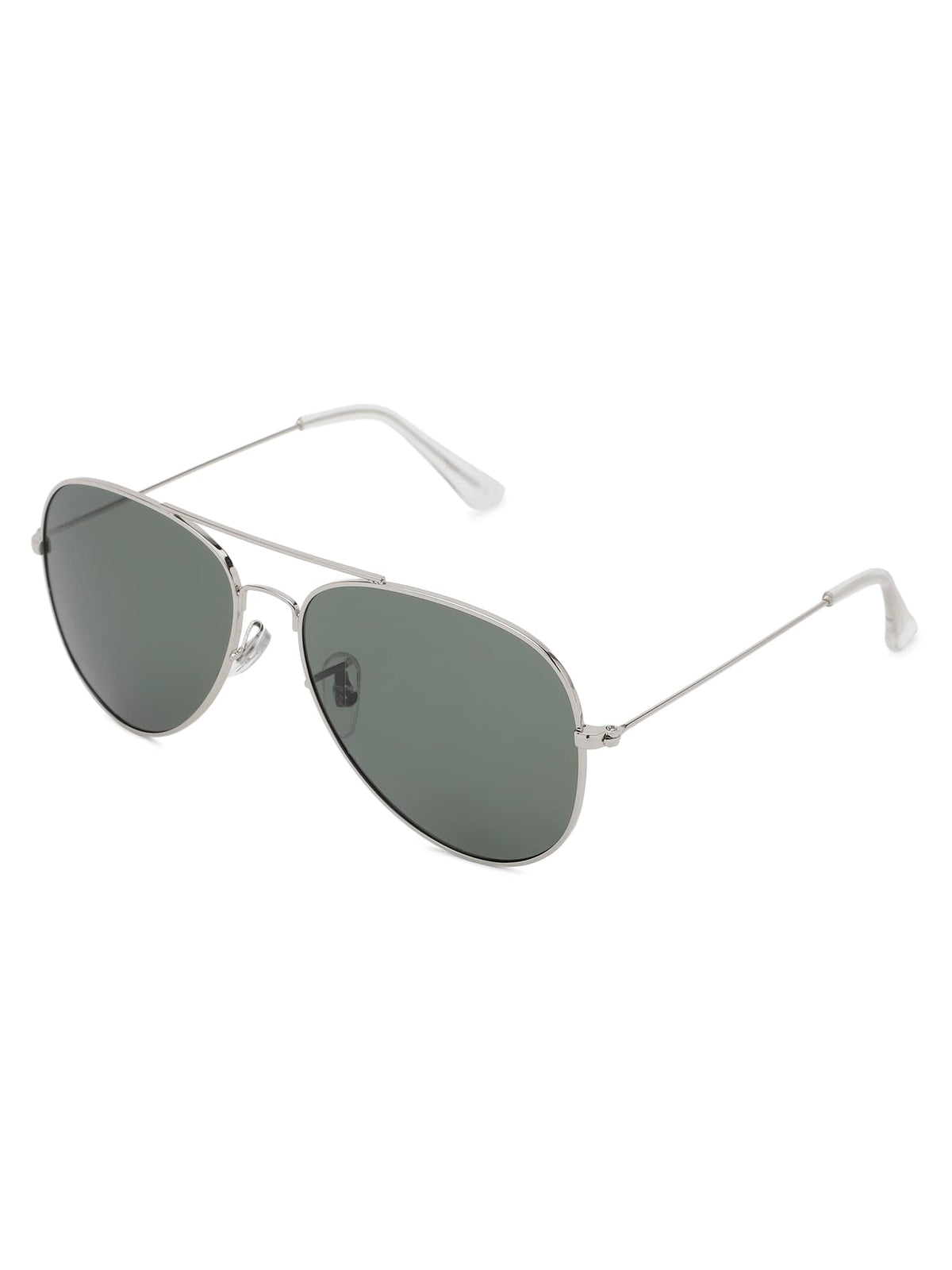 Intellilens Aviator Polarized & UV Protected Sunglasses For Men & Women | Goggles for Men & Women (Silver & Green) (59-21-131) - Pack of 1