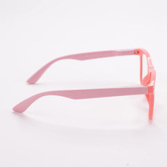 Intellilens Wayfarer Kids Computer Glasses for Eye Protection | Zero Power, Anti Glare & Blue Light Filter Glasses | Blue Cut Lenses for Boys and Girls (Pink) (48-17-130)…