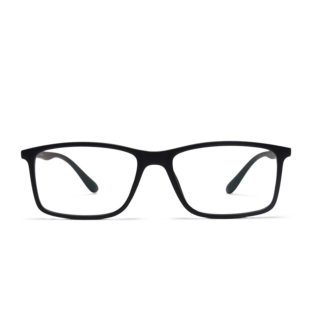 Intellilens® Square Blue Cut Computer Glasses for Eye Protection | Zero Power, Anti Glare & Blue Light Filter Glasses | Frames & Blue Cut Lenses (Black) Pack of 50