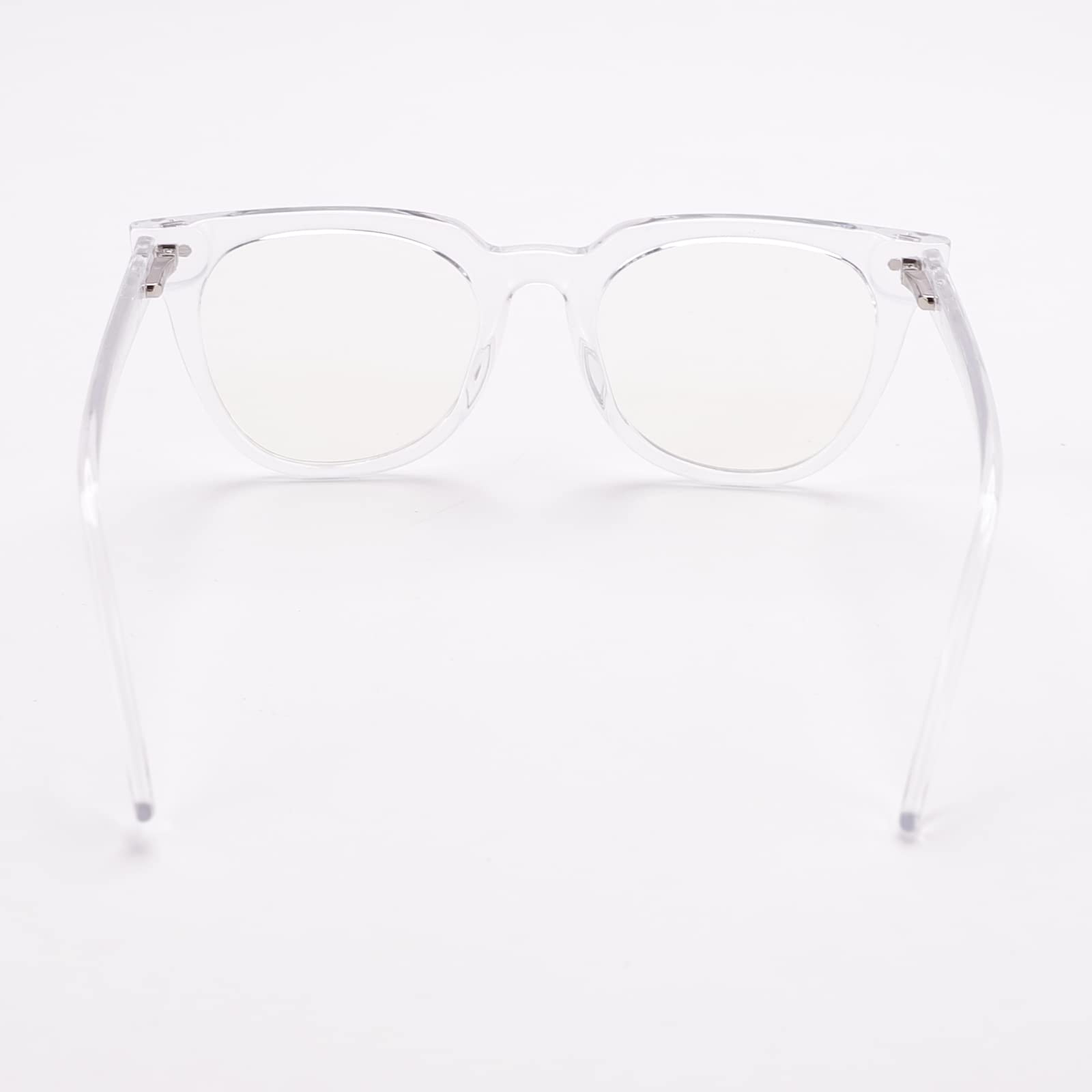 Intellilens Round Blue Cut Computer Glasses for Eye Protection | Zero Power, Anti Glare & Blue Light Filter Glasses | UV Protection Eye Glass for Men & Women (Transparent) (50-20-138)