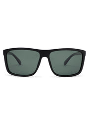 Intellilens Square Polarized & UV Protected Sunglasses For Men & Women | Goggles for Men & Women (Black & Green) (60-11-145)