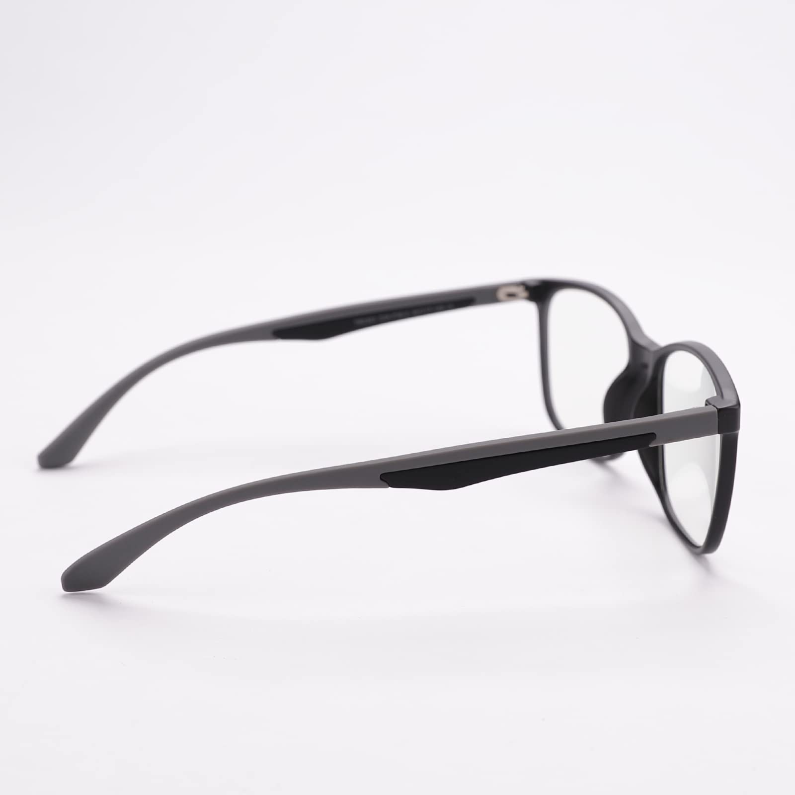 Intellilens Square Blue Cut Computer Glasses for Eye Protection | Zero Power, Anti Glare & Blue Light Filter Glasses | UV Protection Eye Glass for Men & Women (Black & Grey) (56-17-140)