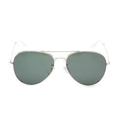 Intellilens Aviator UV Protected Sunglasses For Men & Women | Goggles for Men & Women (Silver & Green) (59-21-131) - Pack of 1