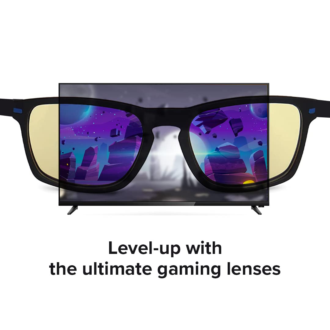 Intellilens Blue Cut Gaming Glasses | Computer Glasses for Eye Protection | Zero Power, Anti Glare & Blue Light Filter Glasses | UV Protection Specs for Men & Women (54-17-135)