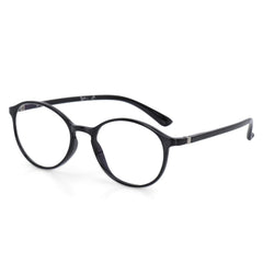 Intellilens | Zero Power Blue Cut Computer Glasses | Anti Glare, Lightweight & Blocks Harmful Rays | UV Protection Specs | For Men & Women | Black | Round | Medium