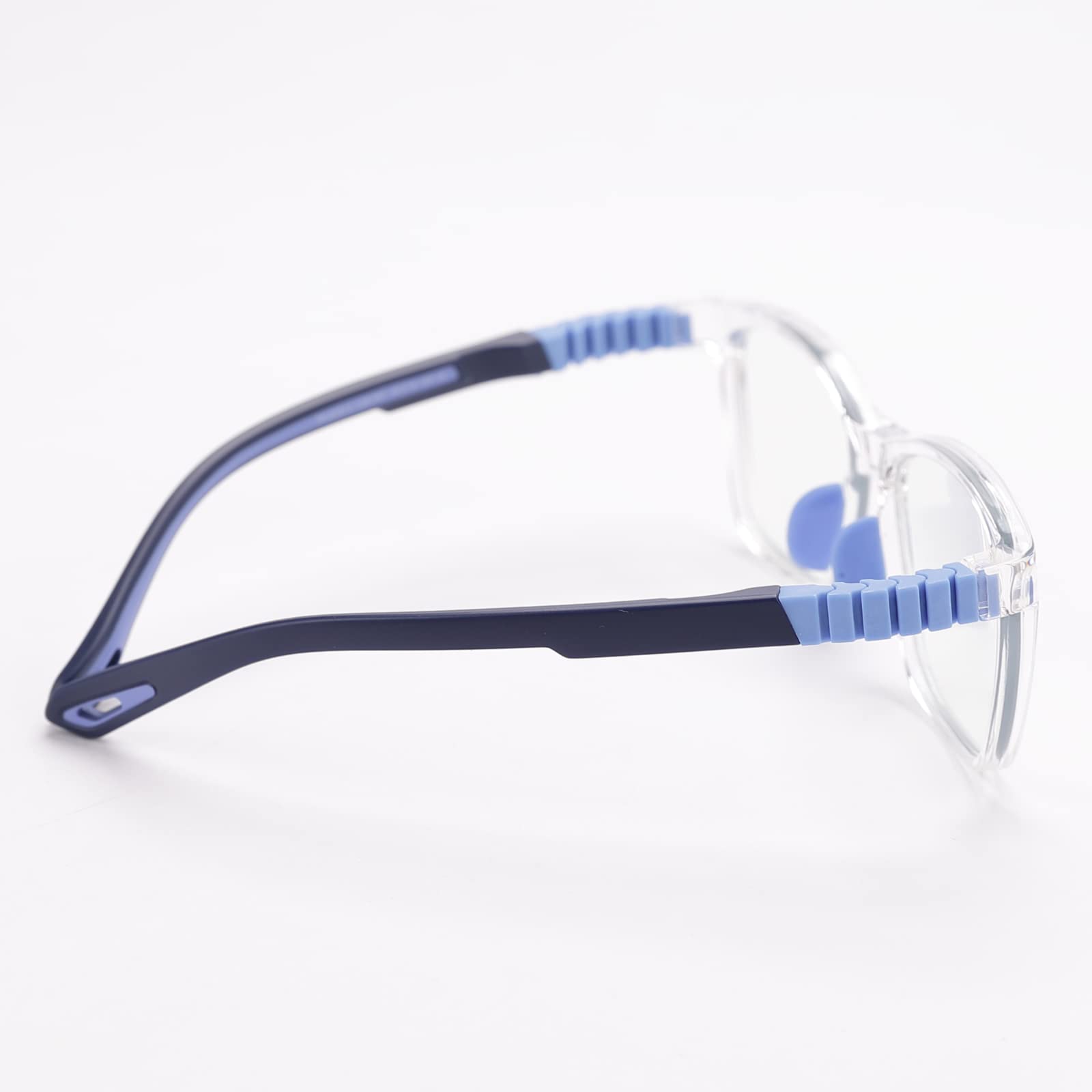 Intellilens Wayfarer Kids Computer Glasses for Eye Protection | Zero Power, Anti Glare & Blue Light Filter Glasses | Blue Cut Lenses for Boys and Girls (Transparent) (49-15-130)