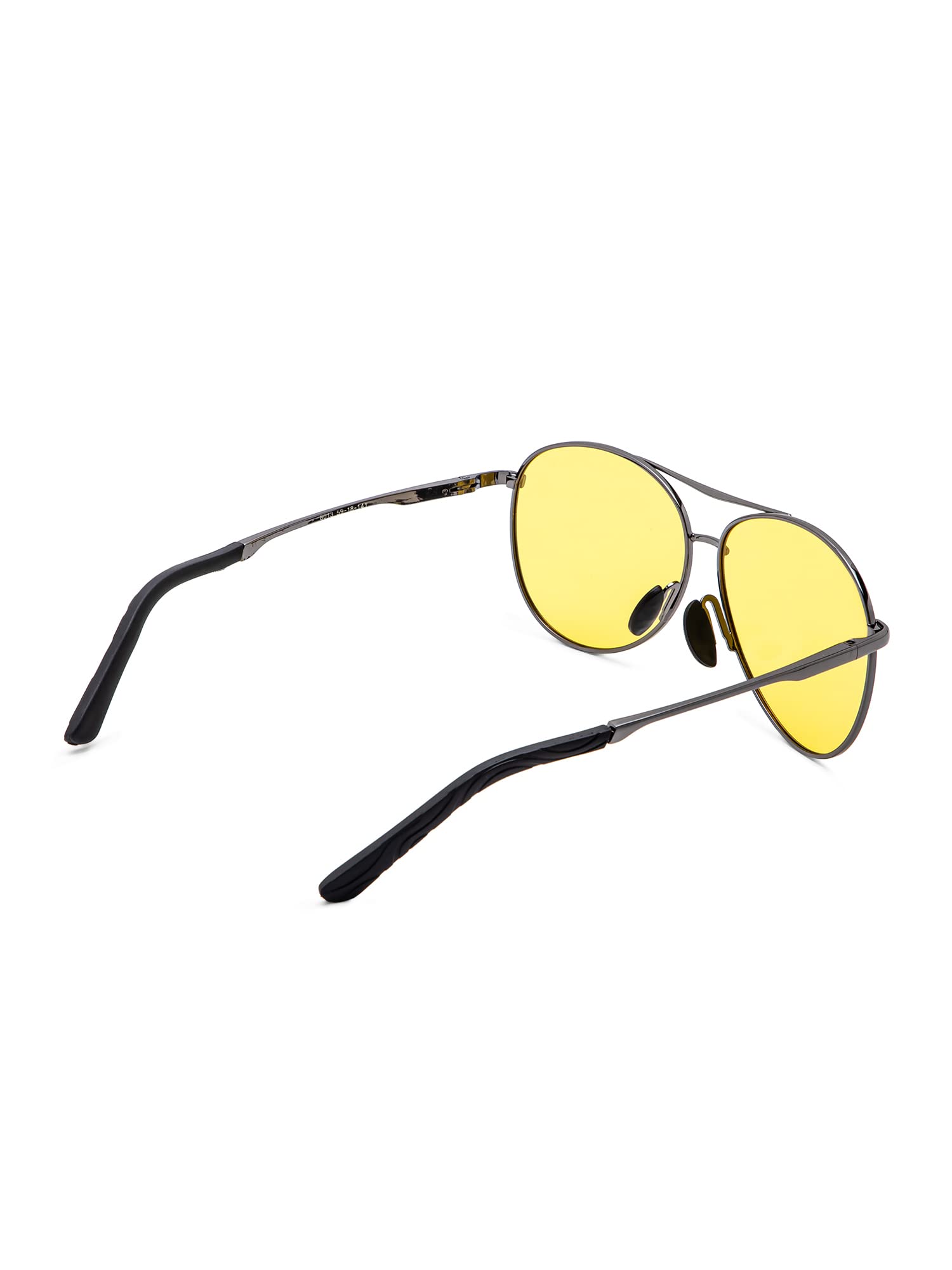 Intellilens Aviator Night Driving Polarized & UV Protected Sunglasses For Men & Women | Goggles for Men & Women (59-18-141)