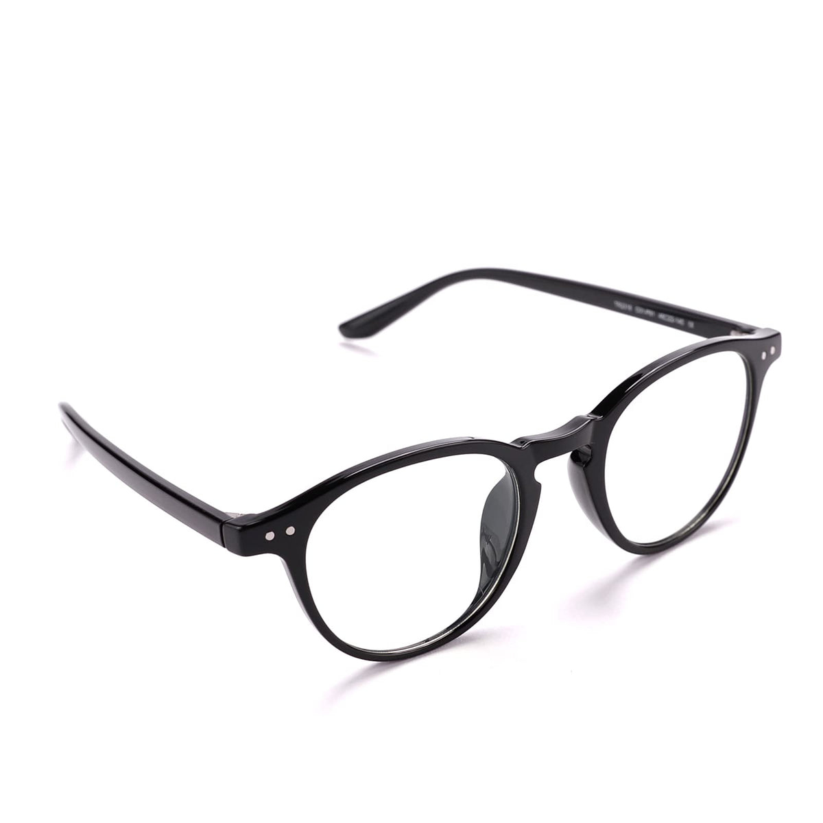 Intellilens Round Blue Cut Computer Glasses for Eye Protection | Zero Power, Anti Glare & Blue Light Filter Glasses | UV Protection Eye Glass for Men & Women (Black) (48-22-140)