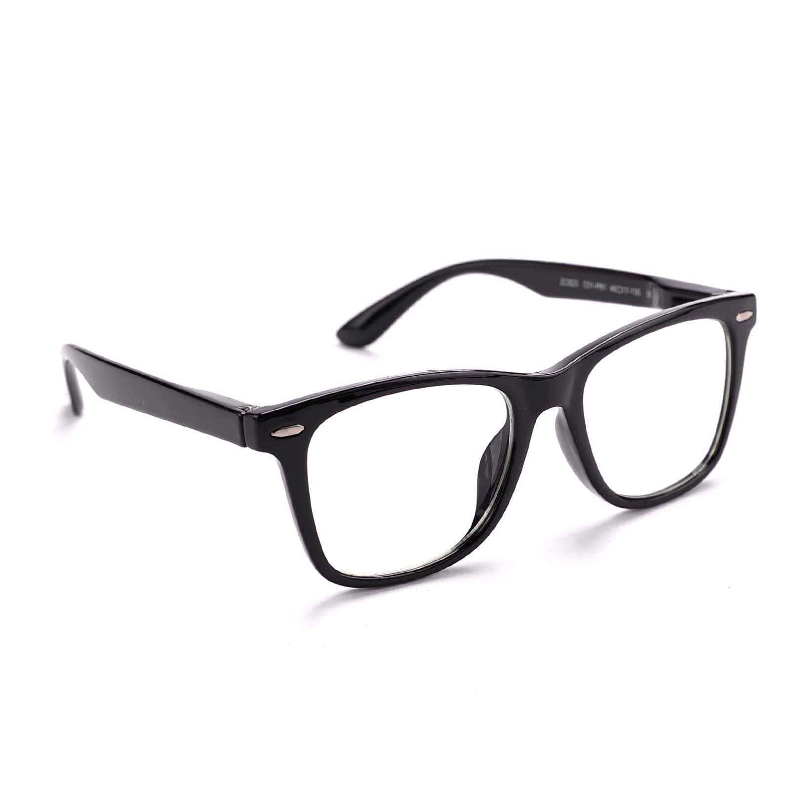 Intellilens Wayfarer Kids Computer Glasses for Eye Protection | Zero Power, Anti Glare & Blue Light Filter Glasses | Blue Cut Lenses for Boys and Girls (Black) (48-17-130)…