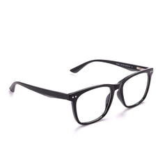 Intellilens Square Blue Cut Computer Glasses for Eye Protection|Zero Power, Anti Glare & Blue Light Filter Glasses|UV Protection Eye Glass for Men & Women (Black) (53-18-140)
