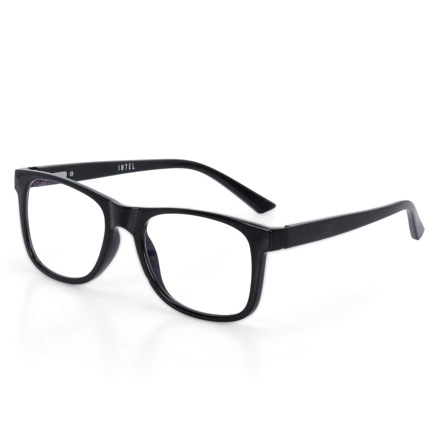 Intellilens® Navigator Blue Cut Computer Glasses for Eye Protection | Zero Power, Anti Glare & Blue Light Filter Glasses | UV Protection Specs for Men & Women (Black) (50-20-138)
