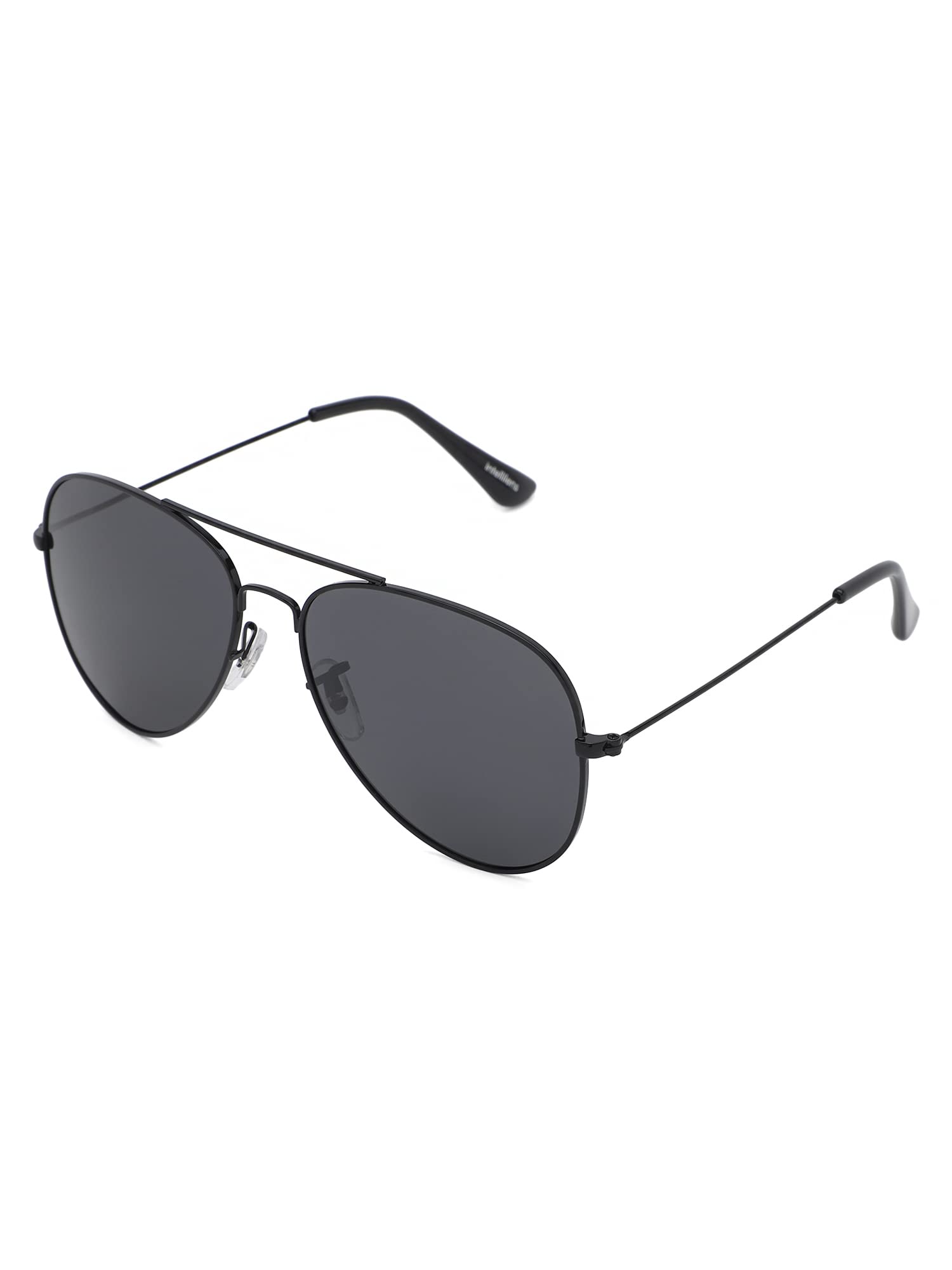 Intellilens Aviator Polarized & UV Protected Sunglasses For Men & Women | Goggles for Men & Women (Black) (59-21-131) - Pack of 1