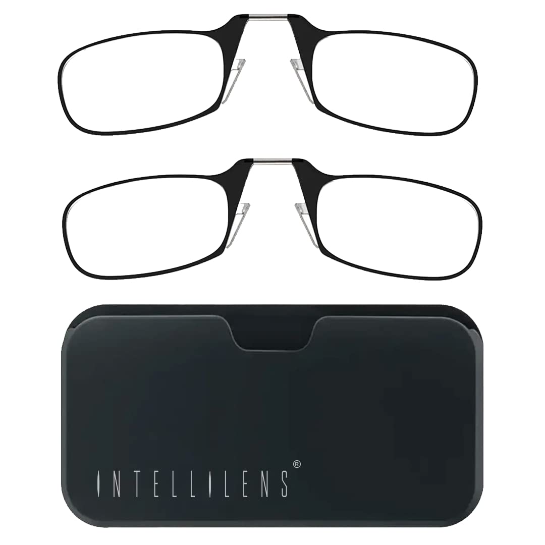 Intellilens Edge Reading Glasses (Pack of 2) For Men and Women (Black, 2.00)