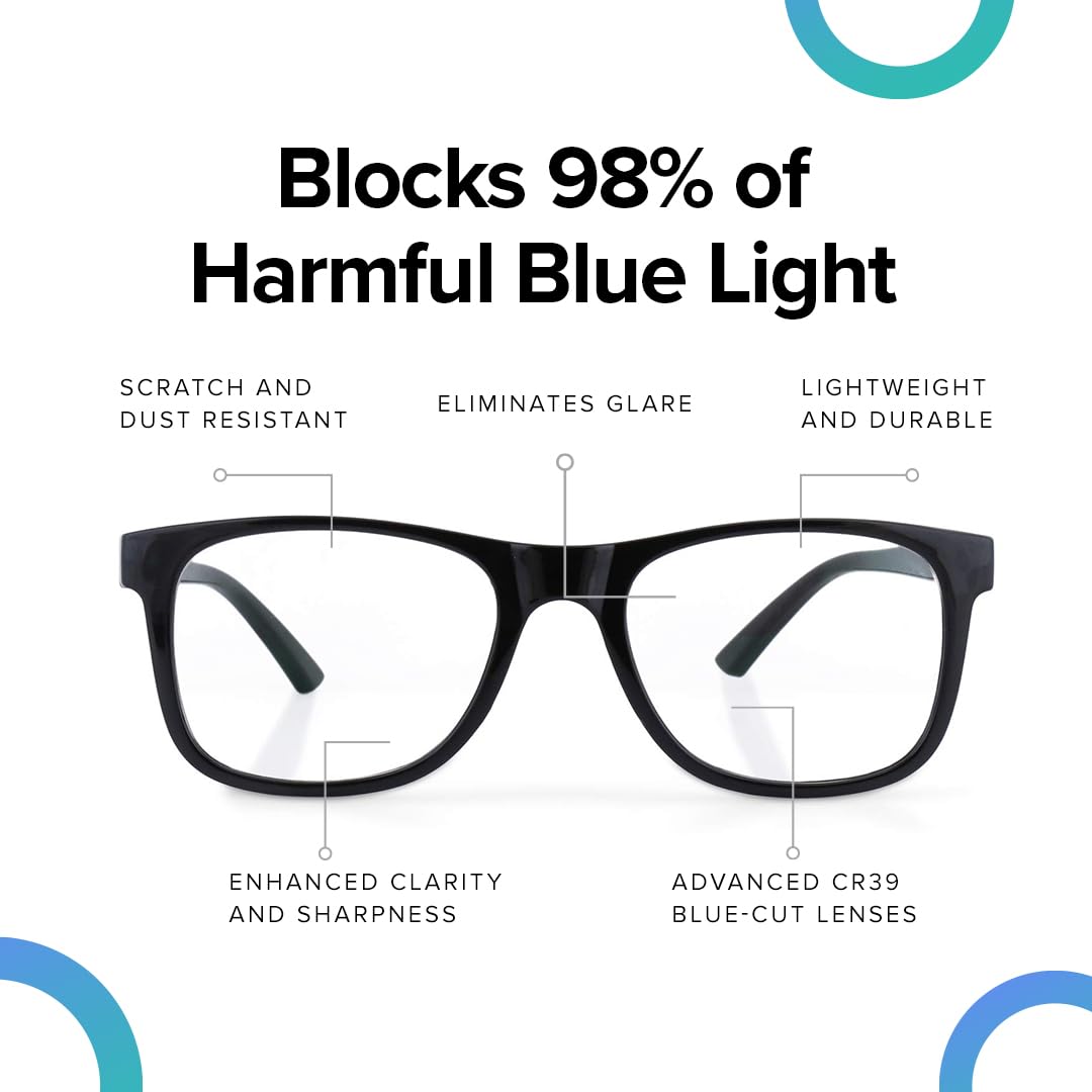 Intellilens Navigator Blue Cut Computer Glasses for Eye Protection | Unisex, UV ProtectionZero Power, Anti Glare & Blue Light Filter Glasses | Pack of 12