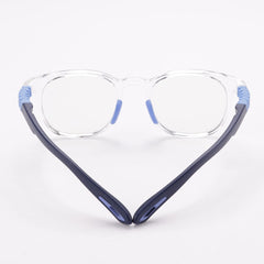 Intellilens Round Kids Computer Glasses for Eye Protection | Zero Power, Anti Glare & Blue Light Filter Glasses | Blue Cut Lenses for Boys and Girls (Transparent) (49-19-130)