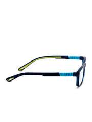 Intellilens Square Kids Computer Glasses for Eye Protection | Zero Power, Anti Glare & Blue Light Filter Glasses | Blue Cut Lenses for Boys and Girls (Blue) (49-16-130)