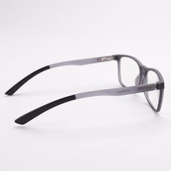 Intellilens | Zero Power Blue Cut Computer Glasses | Anti Glare, Lightweight & Blocks Harmful Rays | UV Protection Specs | For Men & Women | Grey & Black | Square | Medium