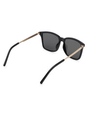 Intellilens Wayfarer UV Protected Sunglasses For Men & Women | Goggles for Men & Women (Gold & Black) (56-14-155)