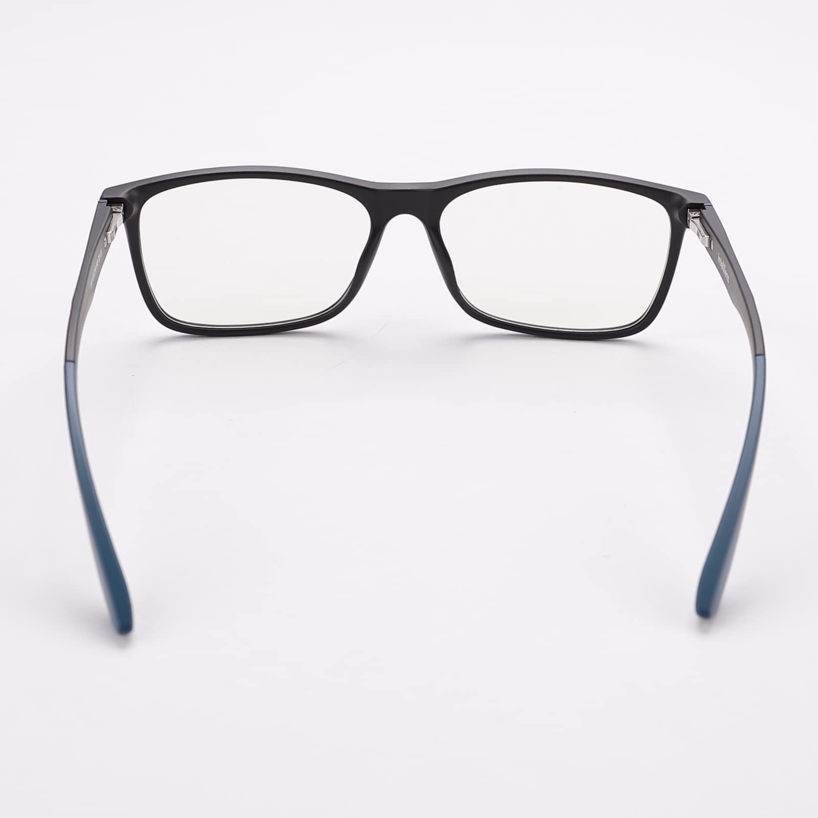 Intellilens Square Blue Cut Computer Glasses for Eye Protection | Zero Power, Anti Glare & Blue Light Filter Glasses | UV Protection Eye Glass for Men & Women (Black & Blue) (54-17-135)