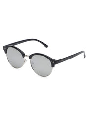 Intellilens Round Sunglasses For Men & Women|Polarised & UV Protected Goggles for Men & Women (Silver) (55-22-140)
