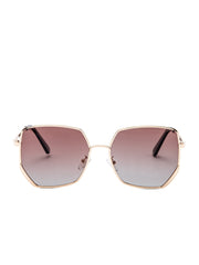 Intellilens Hexagonal UV Protection Polarized Sunglasses For Women | Goggles for Women (Gold) (60-18-145)