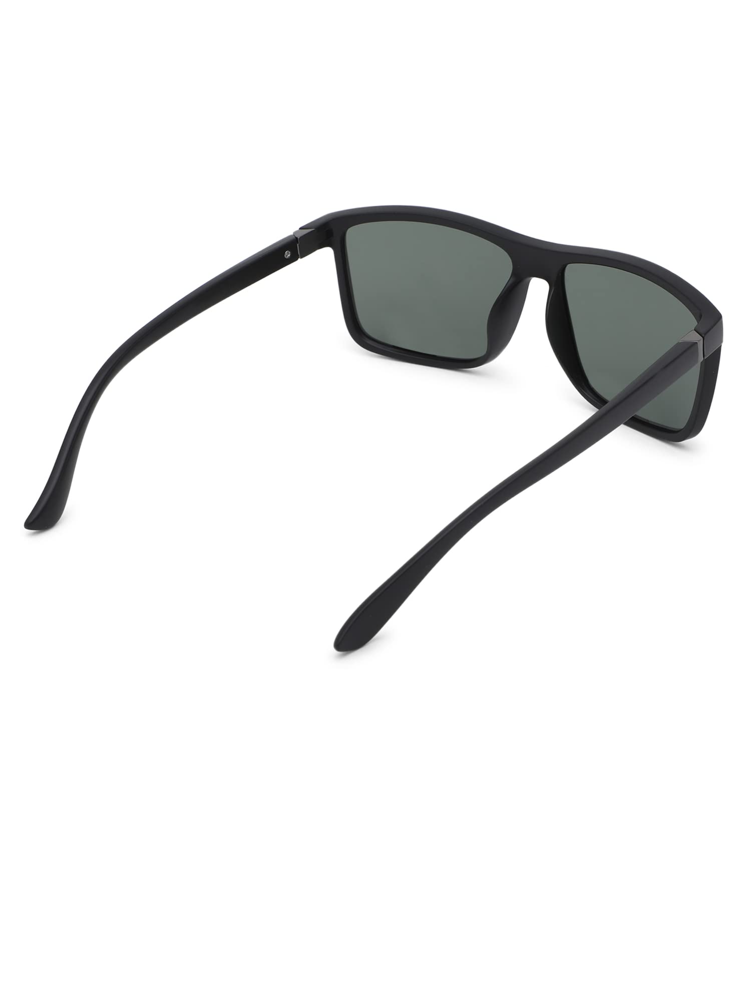 Intellilens Square Polarized & UV Protected Sunglasses For Men & Women | Goggles for Men & Women (Black & Green) (60-11-145)