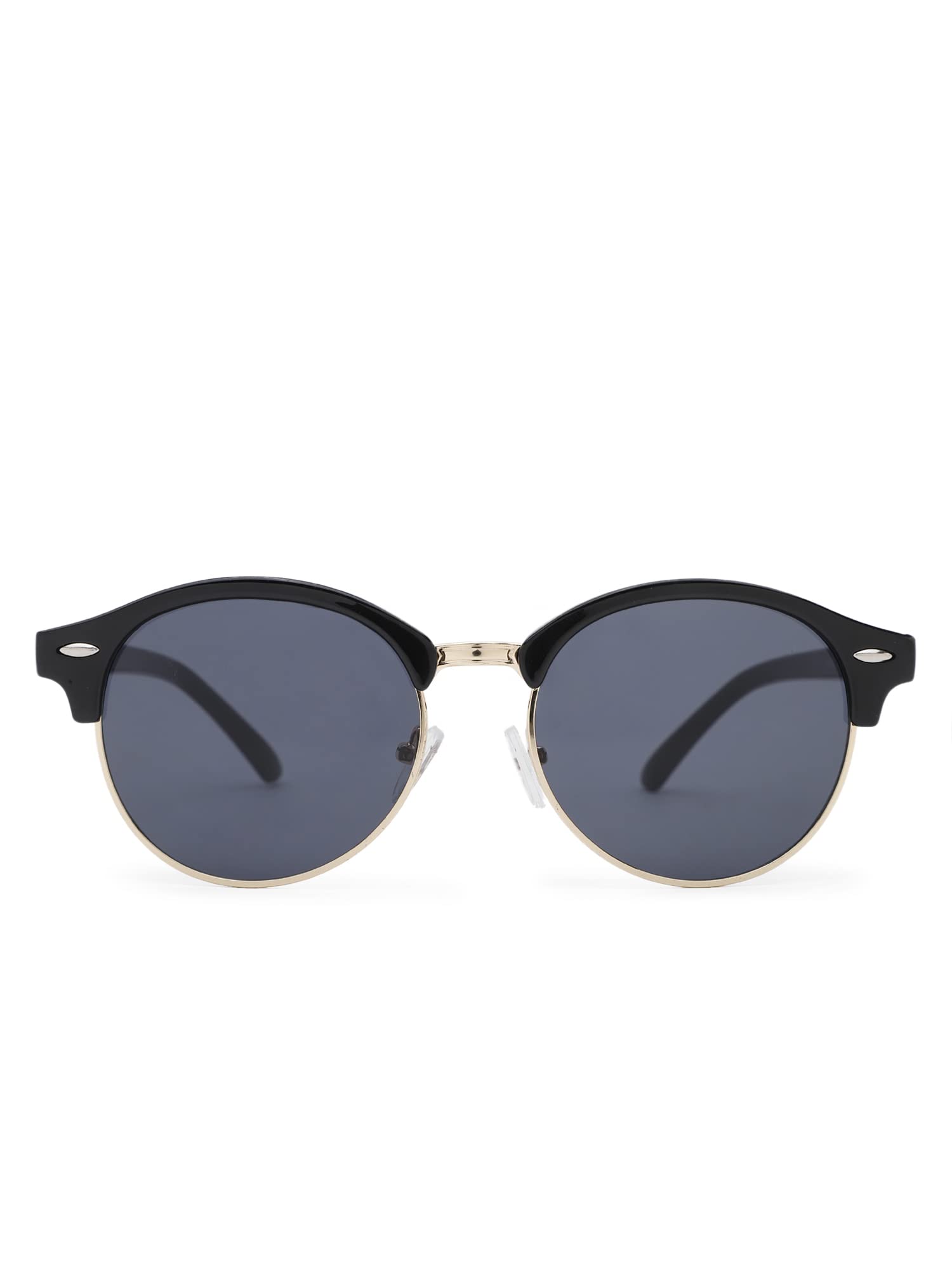 Intellilens Round Sunglasses For Men & Women|UV Protected Goggles for Men & Women (Black) (55-22-140)