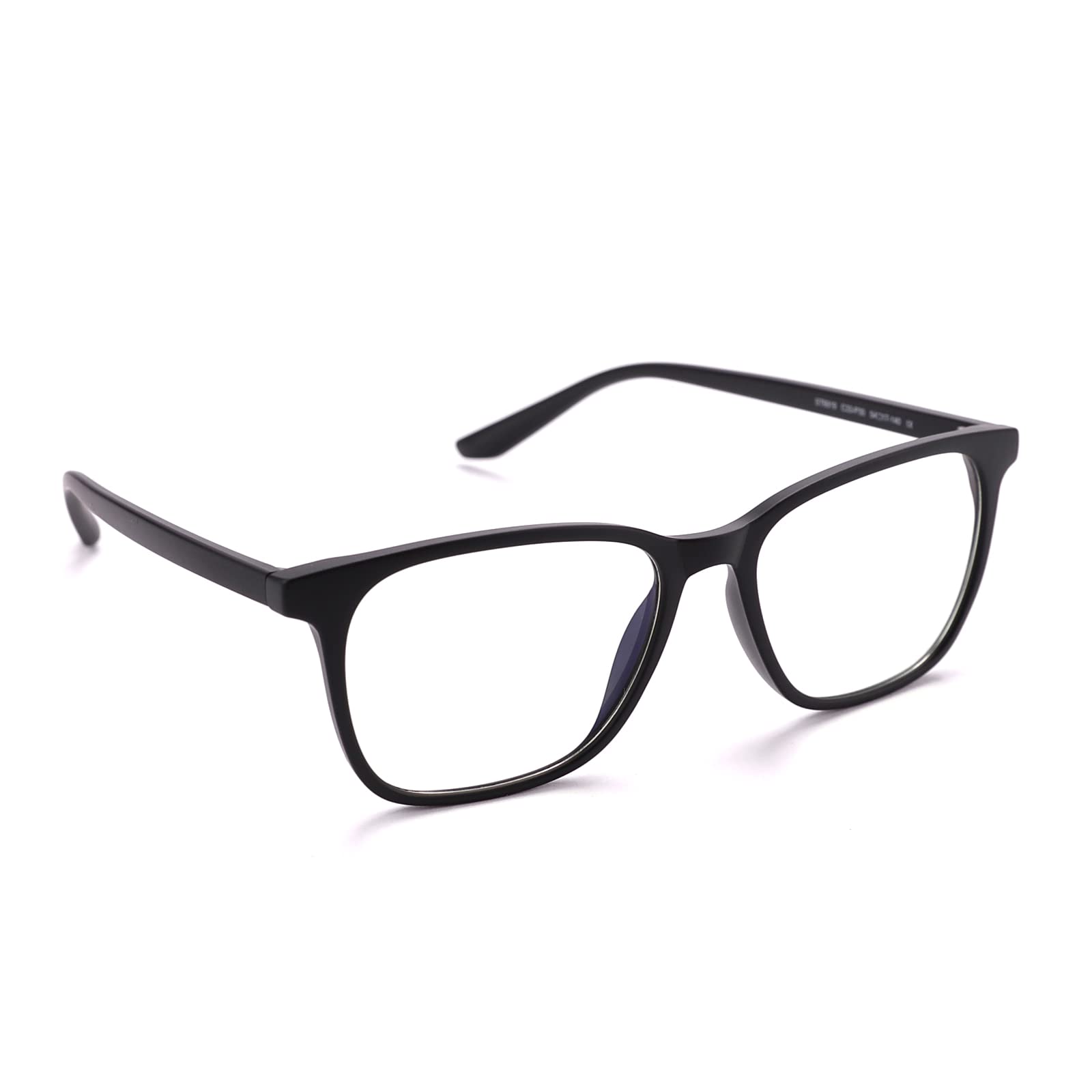 Intellilens Square Blue Cut Computer Glasses for Eye Protection | Zero Power, Anti Glare & Blue Light Filter Glasses | UV Protection Eye Glass for Men & Women (Black) (45-17-140)