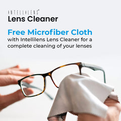 Intellilens Lens Cleaner For Spectacles (30ml) with Free Microfiber Cloth | Streak Free & Quick Drying Lens Solution