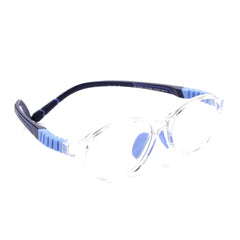 Intellilens Oval Kids Computer Glasses for Eye Protection | Zero Power, Anti Glare & Blue Light Filter Glasses | Blue Cut Lenses for Boys and Girls (Transparent) (47-15-130)