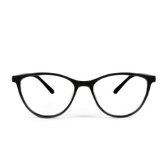 Intellilens® Cat Eye Blue Cut Computer Glasses for Women | Zero Power, Anti Glare & Blue Light Filter Glasses | UV Protection Specs | TR90 Frames & CR39 Blue Cut Lens (Black) (51-18-135)