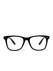 Intellilens Wayfarer Kids Computer Glasses for Eye Protection with Lens Cleaner Solution for Spectacles | Zero Power, Anti Glare & Blue Light Filter Glasses | (Black) (48-17-130)