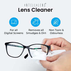 Intellilens Lens Cleaner For Spectacles (30ml) with Free Microfiber Cloth | Streak Free & Quick Drying Lens Solution