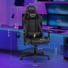 INTERCEPTOR Ergonomic Gaming Chair & Gaming Glass Combo | Premium Fabric, Adjustable Neck & Lumbar Pillow, 3D Adjustable Armrests