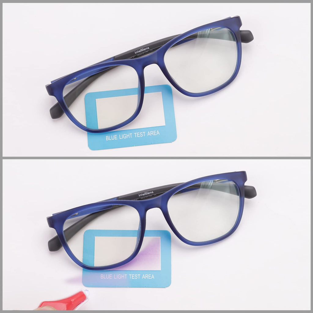 Intellilens Round Blue Cut Computer Glasses for Eye Protection | Zero ...