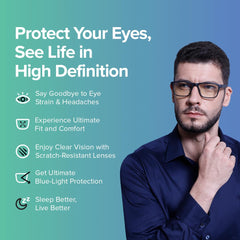 Intellilens Navigator Blue Cut Computer Glasses for Eye Protection | Unisex, UV ProtectionZero Power, Anti Glare & Blue Light Filter Glasses | Pack of 6