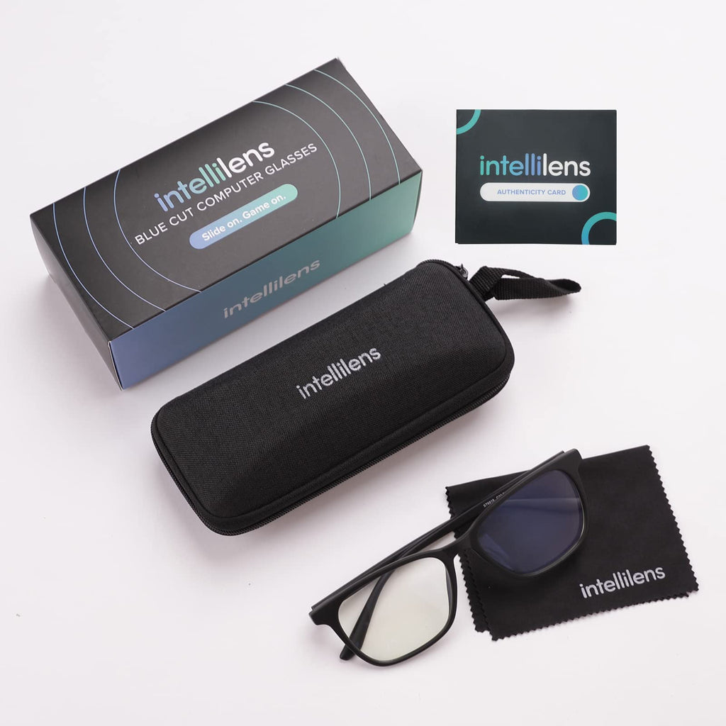 Intellilens Square Blue Cut Computer Glasses for Eye Protection | Zero ...