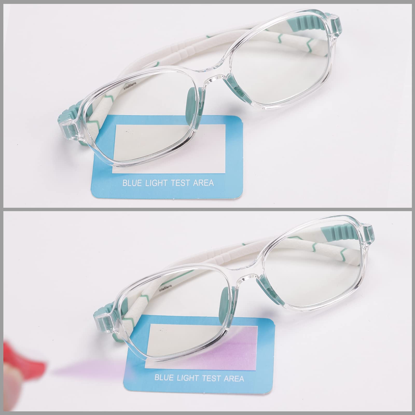 Intellilens Round Kids Computer Glasses for Eye Protection | Zero Power, Anti Glare & Blue Light Filter Glasses | Blue Cut Lenses for Boys and Girls (Transparent) (46-15-130)