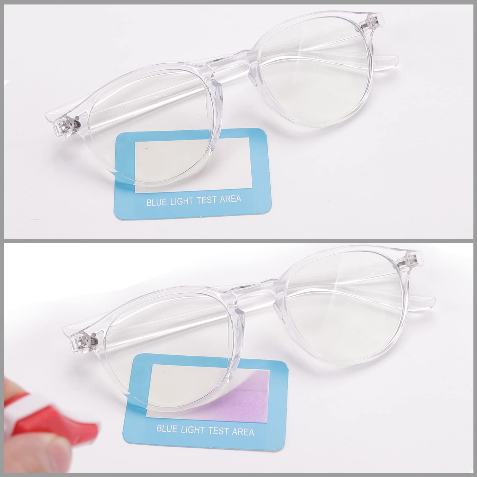 Intellilens Round Blue Cut Computer Glasses for Eye Protection | Zero Power, Anti Glare & Blue Light Filter Glasses | UV Protection Eye Glass for Men & Women (Transparent) (48-22-140)