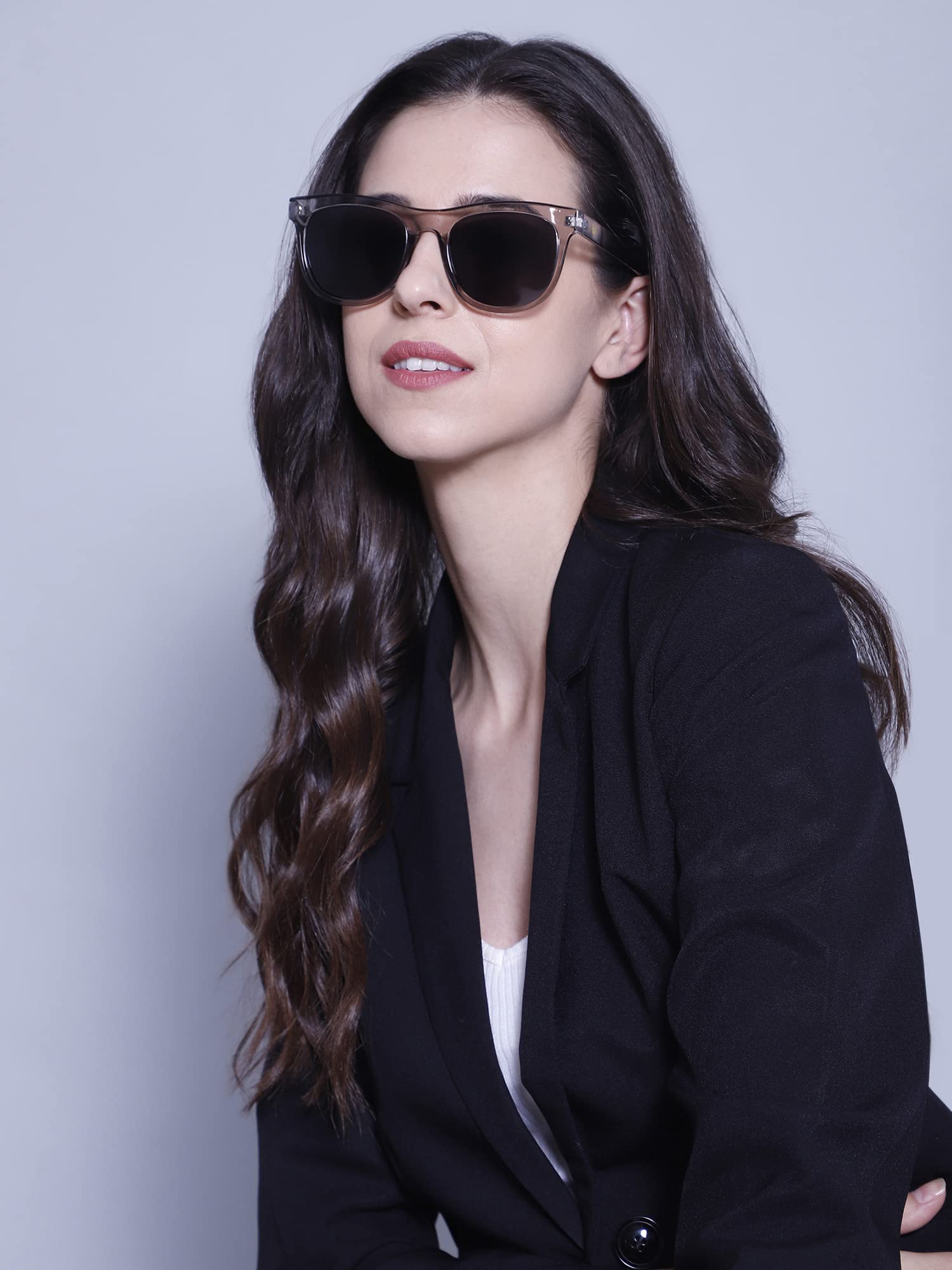 Intellilens Wayfarer Polarized & UV Protected Sunglasses For Men & Women | Goggles for Men & Women (Grey) (52-18-138)
