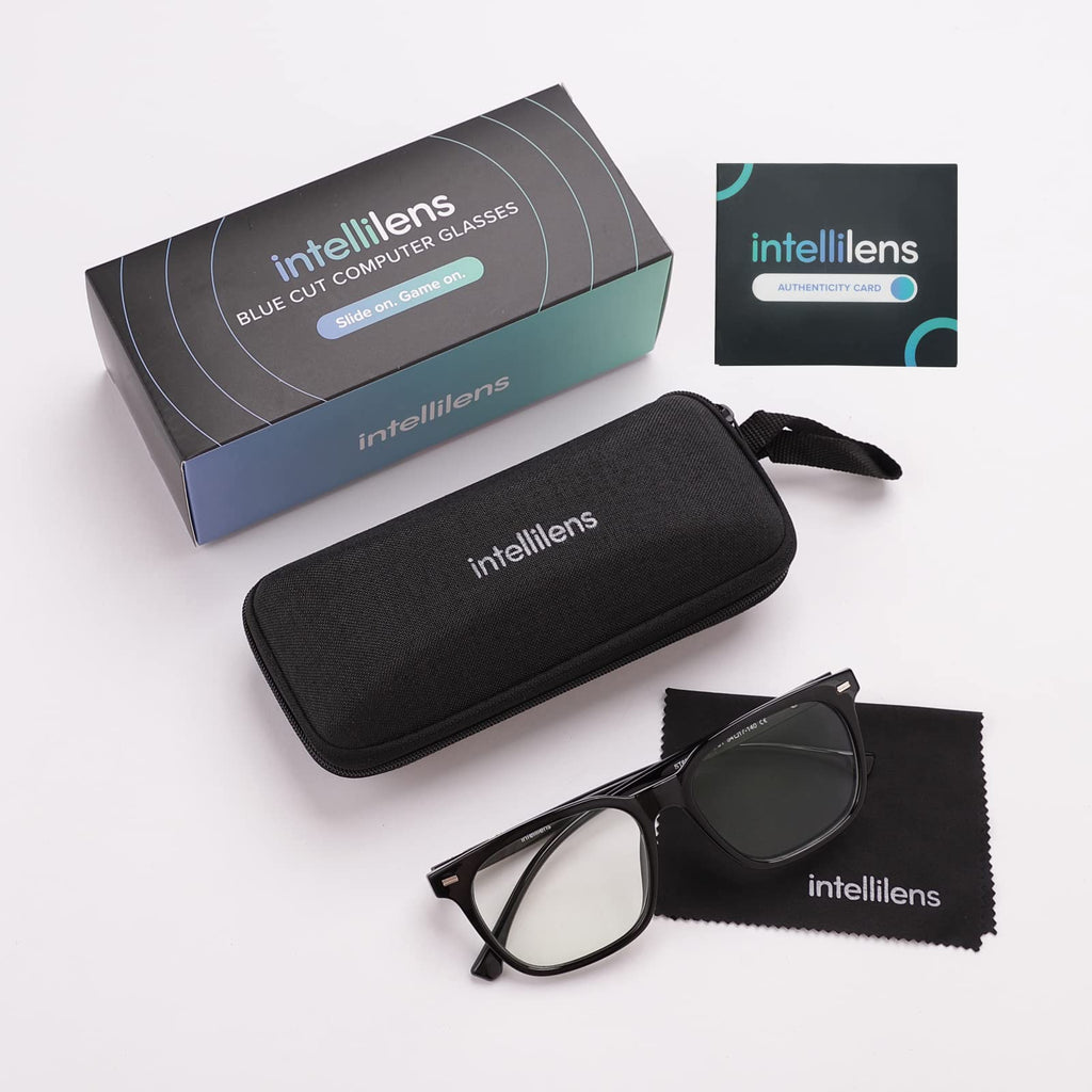 Intellilens Square Blue Cut Computer Glasses for Eye Protection | Zero ...