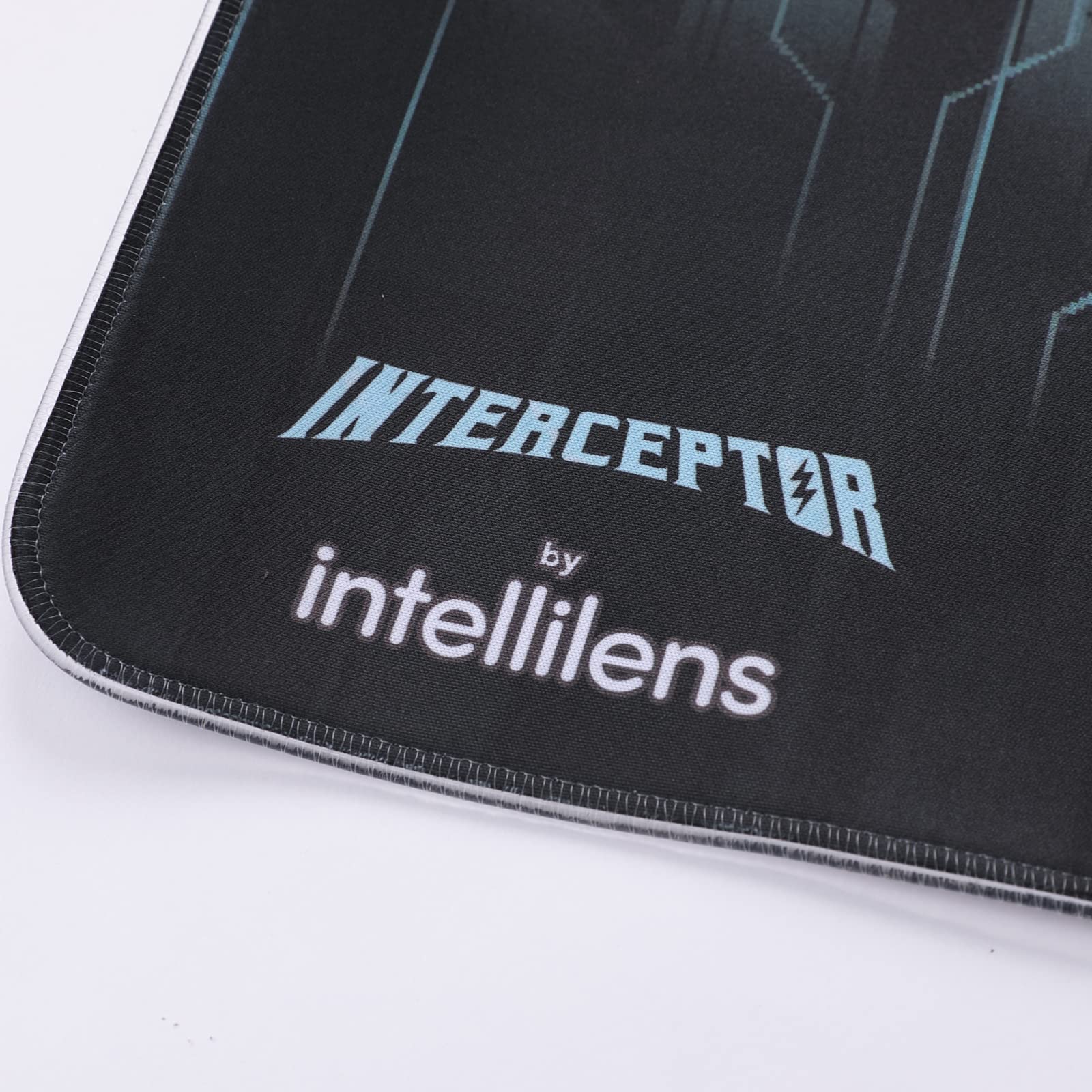 INTERCEPTOR by Intellilens RGB Gaming Mouse Pad | Anti Slip Base, Control Edition, Water Resistance, Precision Move, Premium Leather mat for Desktop & Laptop | LED Glowing Lights